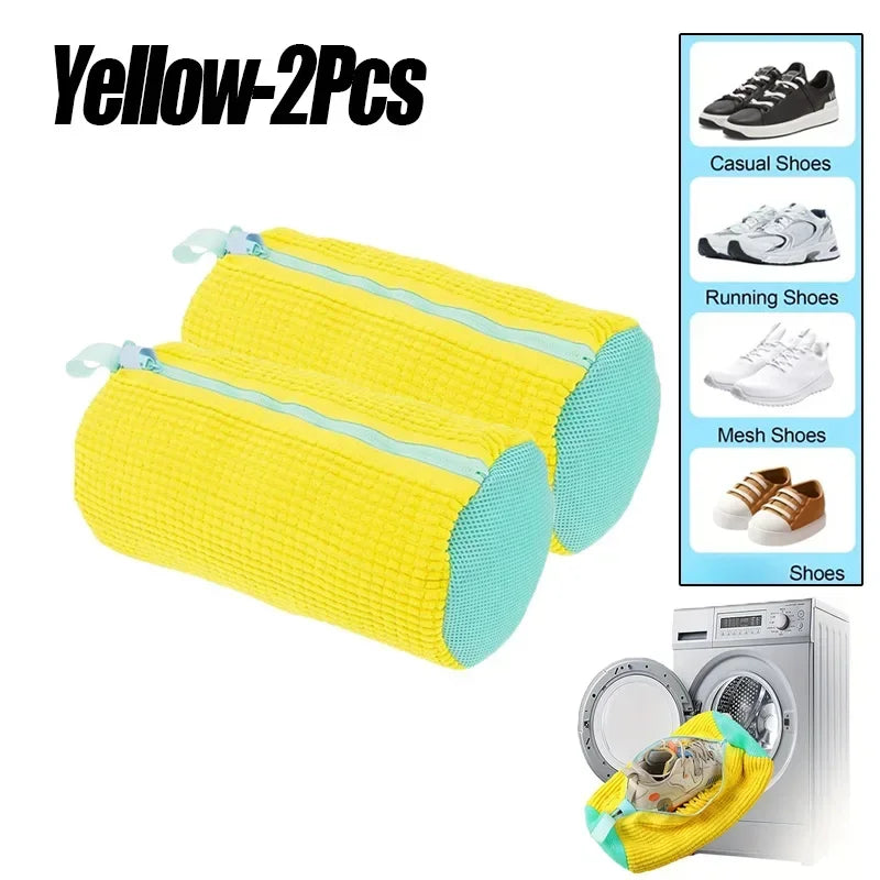 Sacs à linge, sac pour Machine à laver les chaussures, avec fermeture éclair, avec riche peluches à l'intérieur, parfait pour les baskets et les chaussures décontractées