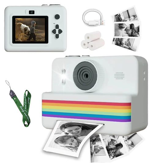 Cámara digital para niños para fotografía Mini impresora térmica portátil Impresión instantánea Cámara de fotos para niños Juguete de video HD de 2.8 pulgadas Regalos