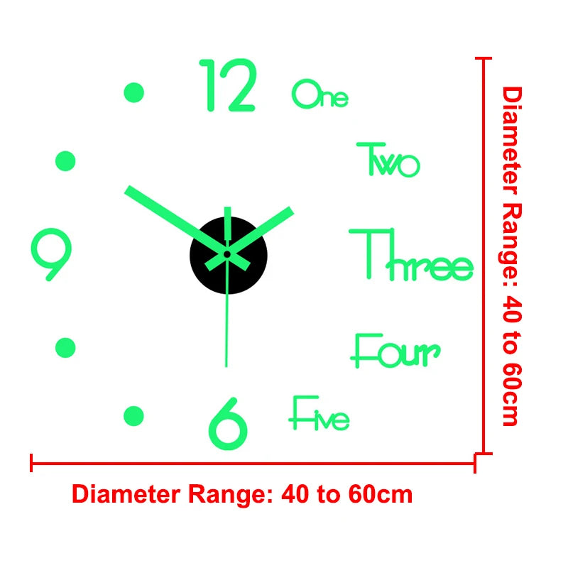 Wall clock DIY Luminous Wall Clock Quartz Watch Acrylic Mirror Stickers Wall Clock Wall Decoration Hot Home Decoration