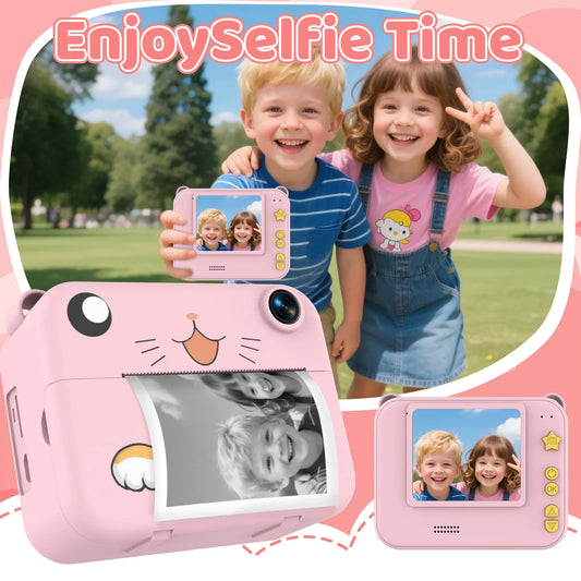 Appareil photo numérique pour enfants, impression instantanée, enregistreur vidéo HD, Mini imprimante thermique, meilleurs cadeaux de fête d'anniversaire, 1080p