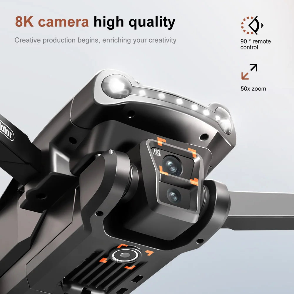 Drone GPS Lenovo V198Max 4K Profesional 8K HD Doble Cámara Motor Sin Escobillas 5G WIFI FPV RC Cuadricóptero Helicóptero con Pantalla Juguete