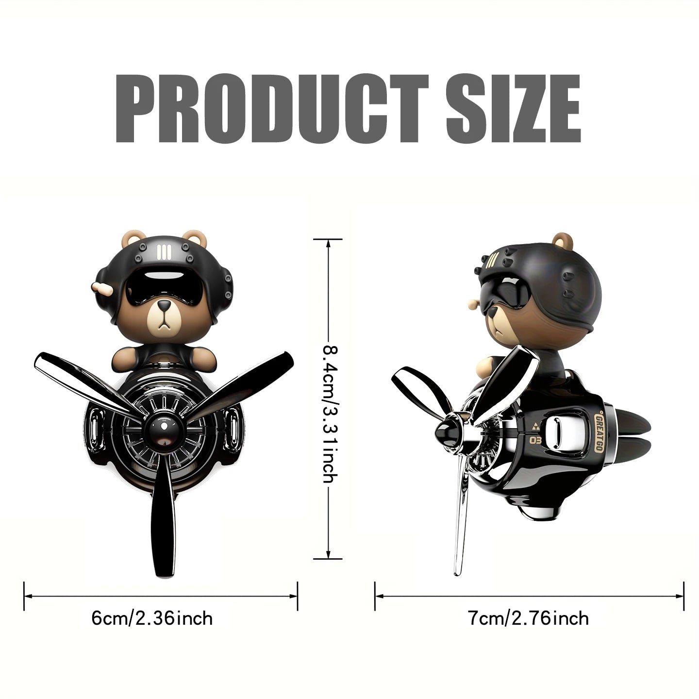Tête secouer hélice rotative avion cool ours pilote voiture désodorisants accessoires décoration amusant diffuseur parfum parfum hommes