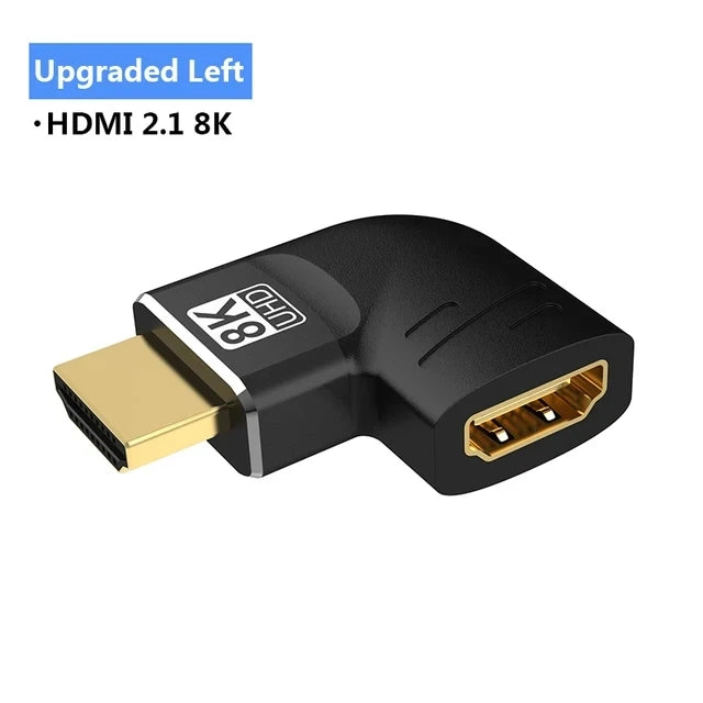Adaptateur HDMI 2.1 8K — 90/270 degrés, mâle à femelle, 8K60Hz, 4K120Hz, 48Gbps, HDTV, PC