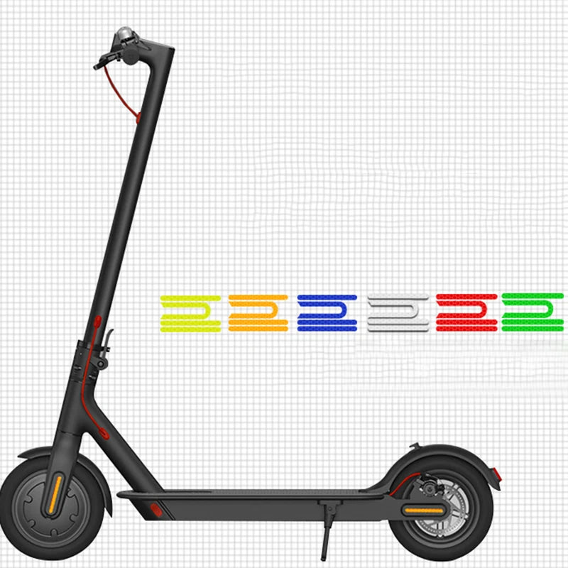 M365 Pro electric scooter stickers, 4-piece set, adhesive strips, reflective covers, protective case, skateboard