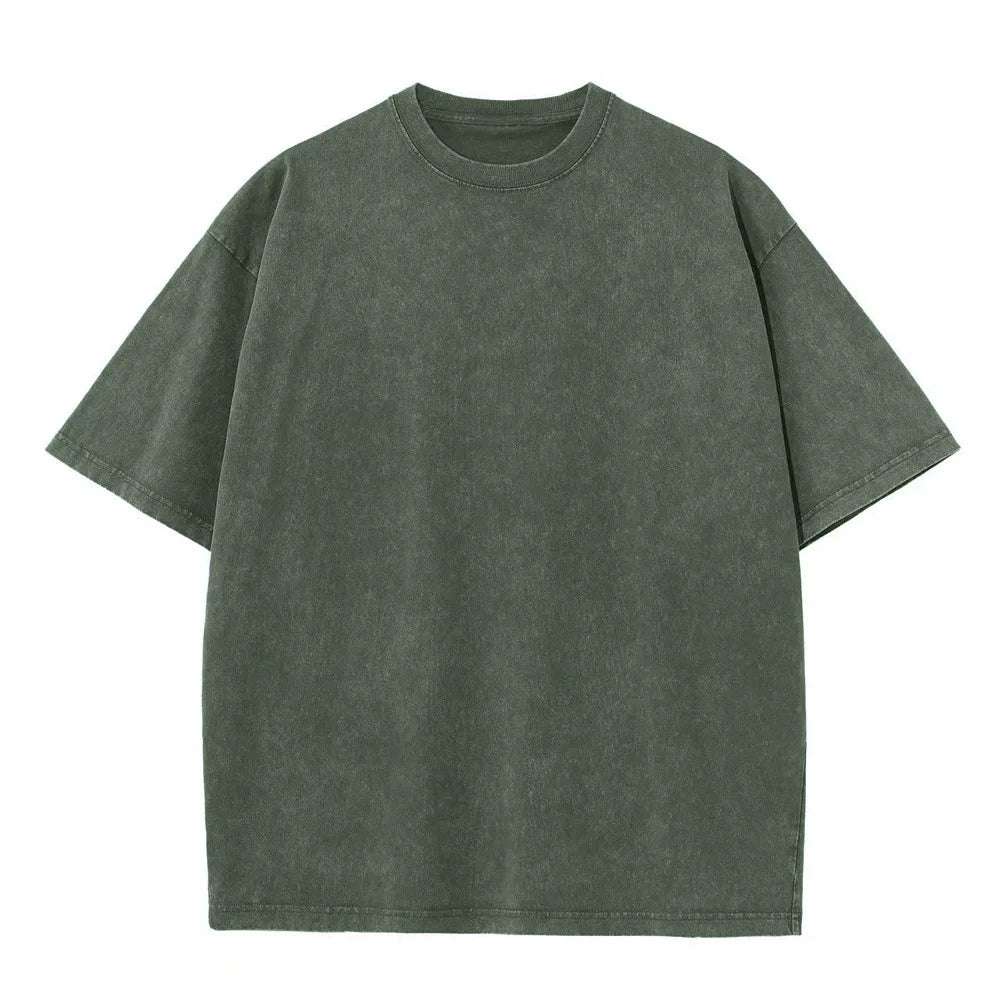 T-Shirt Coton Lourd 230G Homme — Vintage Lavé Surdimensionné Streetwear