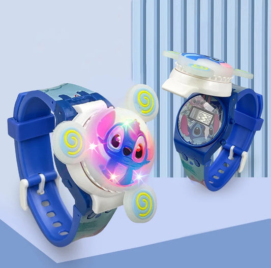 Créatif Gyro platine point enfants montres pour filles lumière colorée licorne enfants montre garçons horloge numérique montre enfant