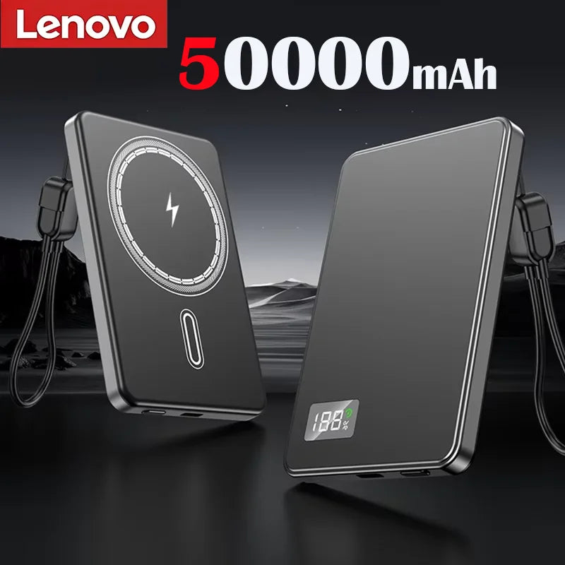 Batterie Externe Magnétique Sans Fil Ultra-Fine 500000mAh — Charge Super Rapide, Écran LED