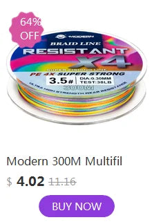 Fil de Pêche Tressé 300M 4 Brins — Multifilament Haute Résistance