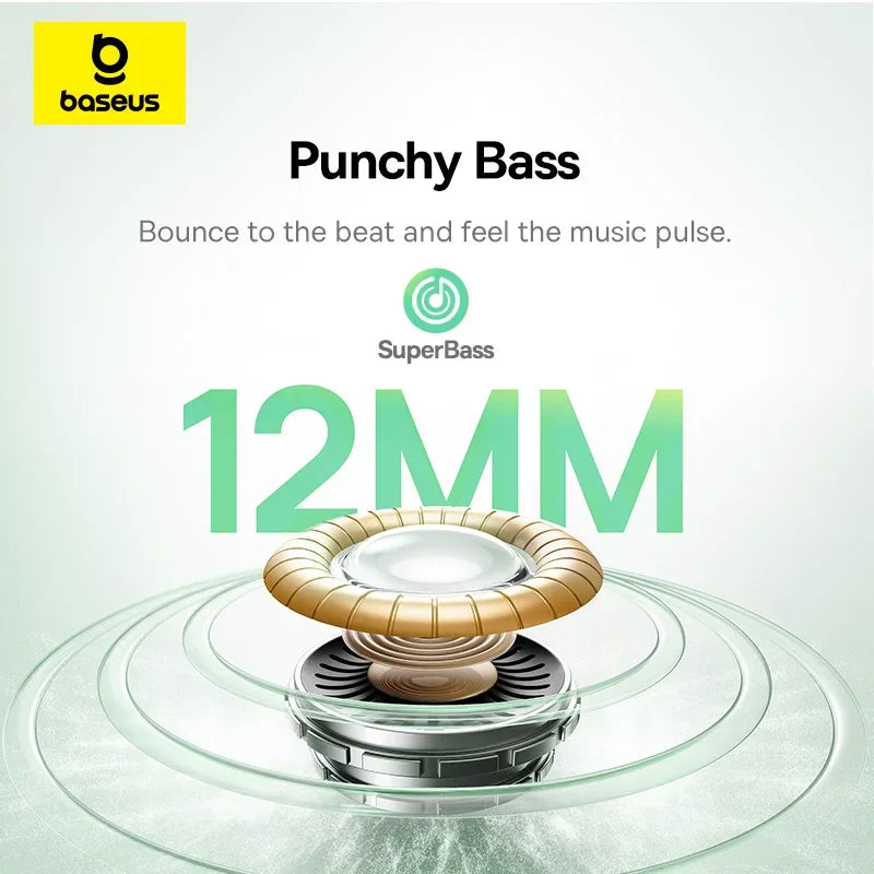 Baseus Bass EP10 NC -43dB Supresión de ruido ANC real Auriculares inalámbricos Bluetooth 6.0 Auriculares intrauditivos inalámbricos 4 micrófonos ENC Auriculares