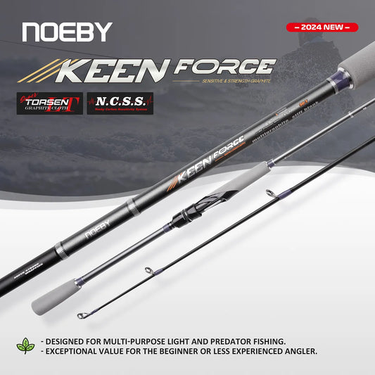NOEBY – canne à pêche Keen Force L UL ML M 2.04-2.9m, rotative, polyvalente, légère, en carbone, pour truite, Rockfish, bar, matériel de pêche