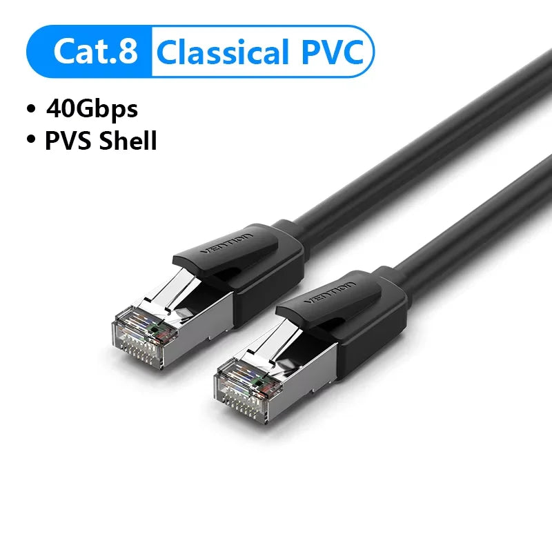 Vention Cat8 Ethernet Cable STTP 40Gbps 2000MHz Cat 8 RJ45 LAN Network Patch Cord for Router Internet Modem RJ 45 Ethernet Cable