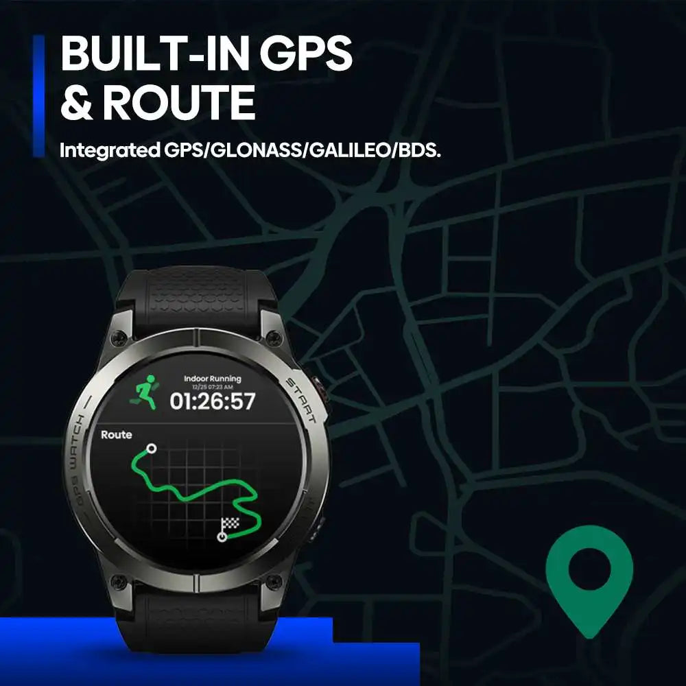 Montre Connectée GPS 1,43" AMOLED — Appels Bluetooth Sport Smartwatch Homme