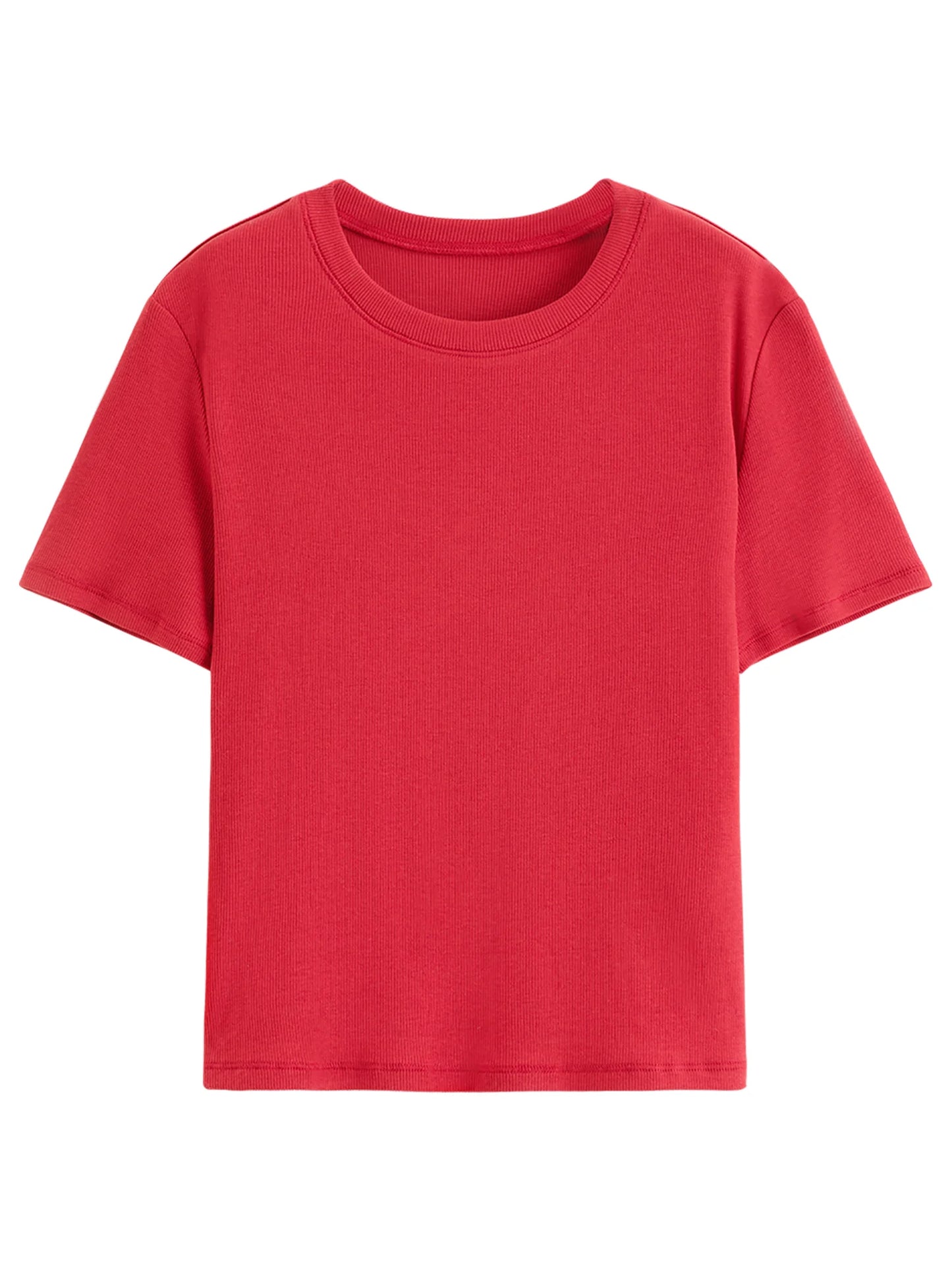 T-shirt femme en piqué ajusté et polyvalent — printemps 2026, coton ajusté, manches courtes