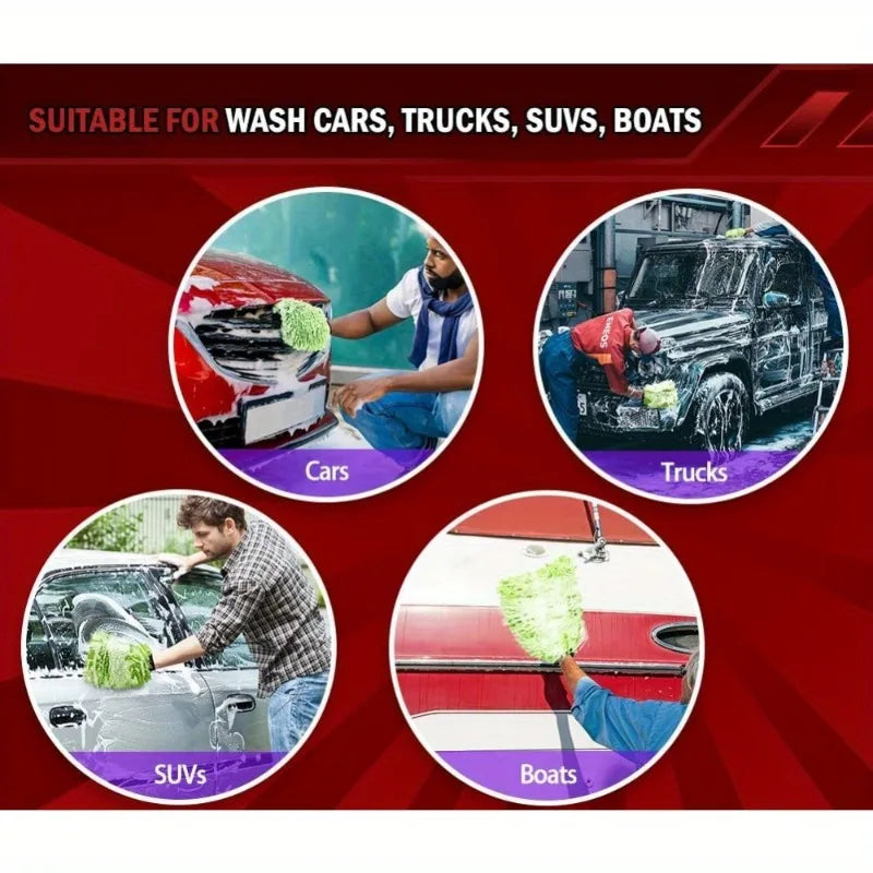 Gants de lavage de voiture en microfibre Chenille, nettoyage des rayures, soins non pelucheux, mitaines souples, dépoussiérage de véhicule automobile, Accessoires de moteur