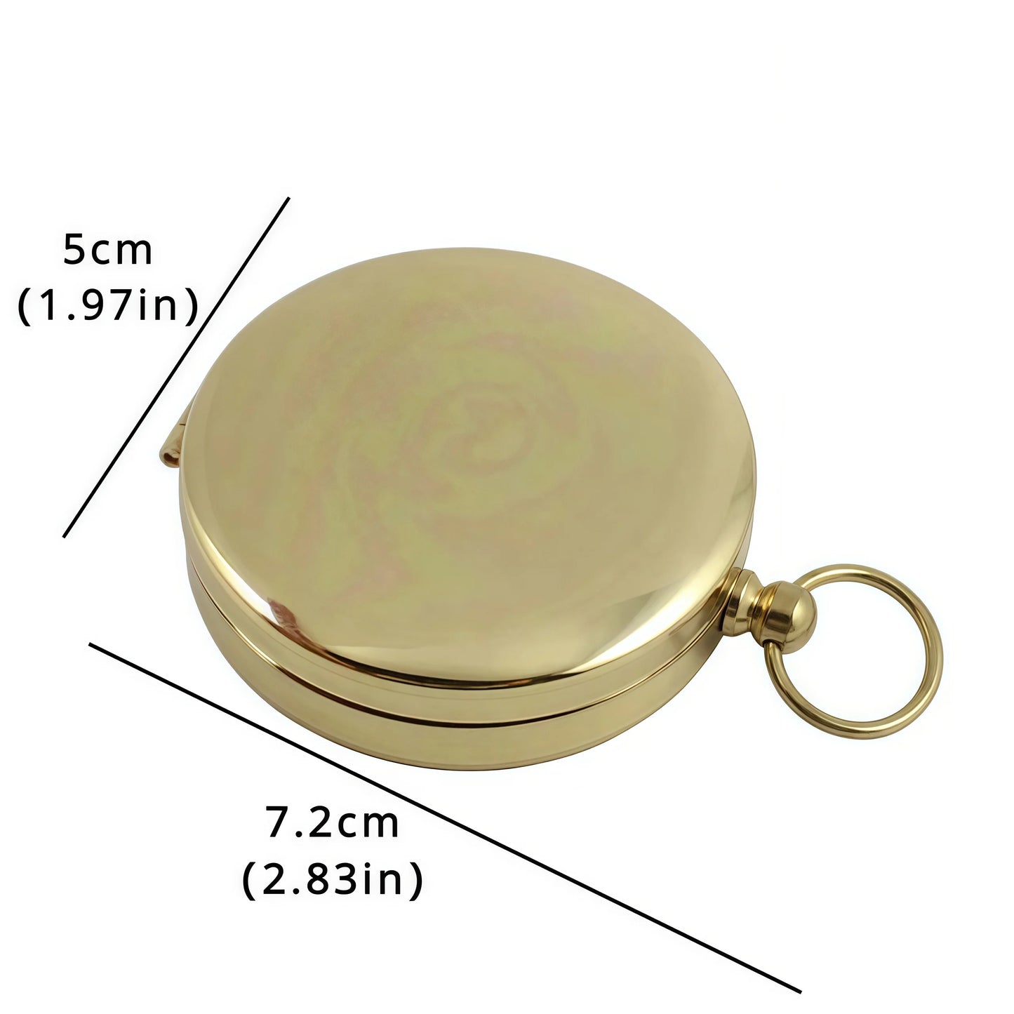 Boussole extérieure en laiton - Boussole de poche portable en cuivre doré avec affichage qui brille dans le noir pour le camping et la navigation de randonnée