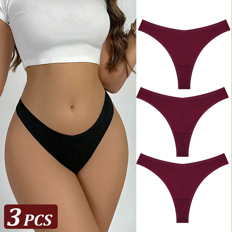 String Sans Couture Coton Femme — Lot de 3 Pièces Confort Quotidien