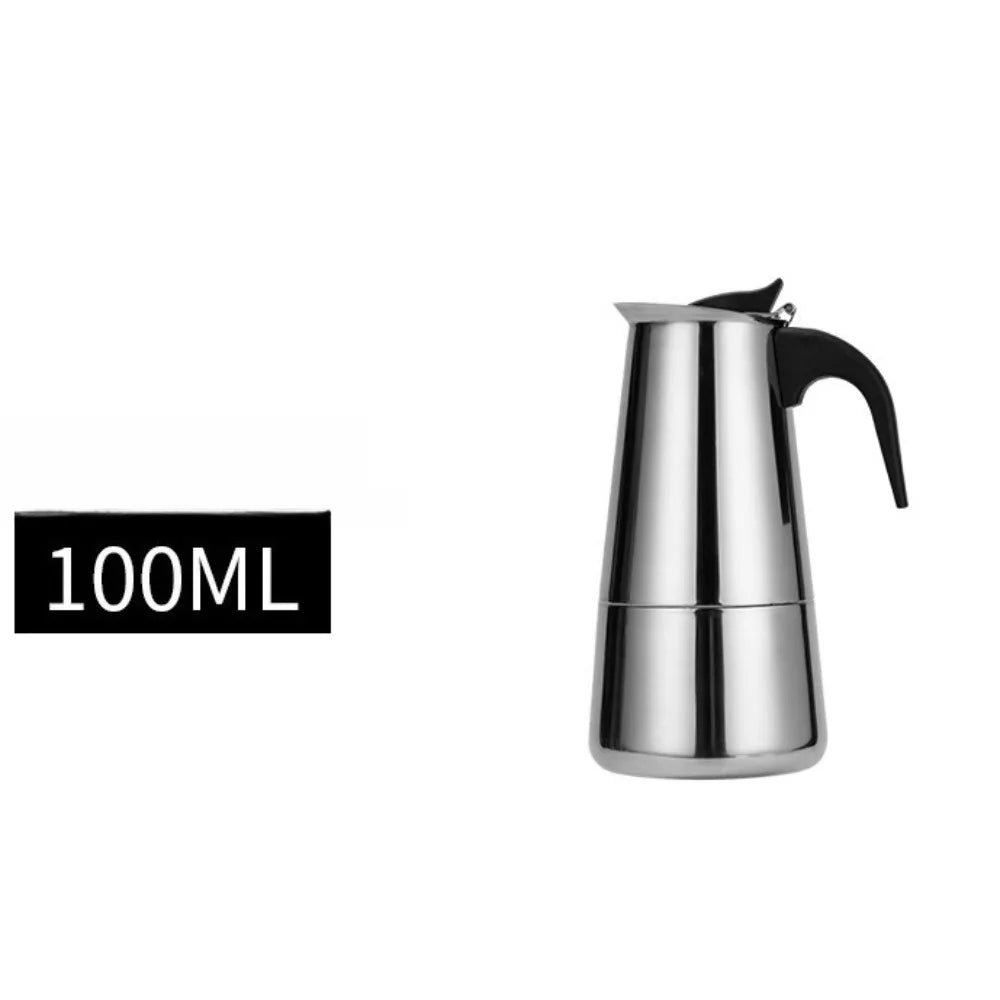 Cafetières moka en acier inoxydable, expresso, tasse à café, théière, café Latte, cafetière Portable pour Camping et maison