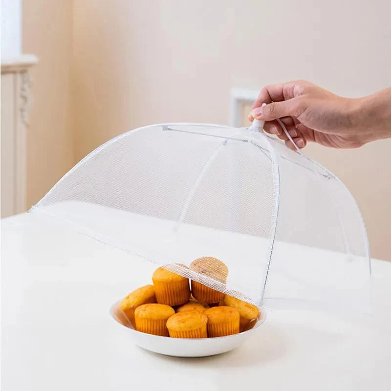 Cubierta de alimentos de malla plegable y lavable, cubierta de mesas anti-insectos, cubierta protectora para platos, accesorios de almacenamiento de cocina para el hogar