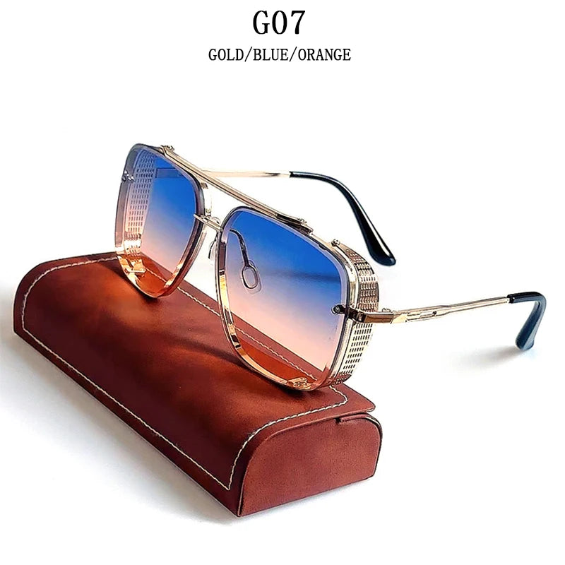 Lunettes de soleil Steampunk vintage pour hommes — punk, surdimensionné, femmes, rétro, carré