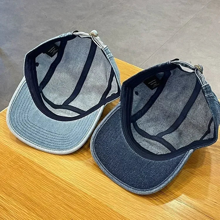 Casquette de Baseball en Denim à bord plat Vintage pour hommes et femmes, casquette à rabat Harajuku, mode Streetwear, chapeau de Skateboard à 5 panneaux