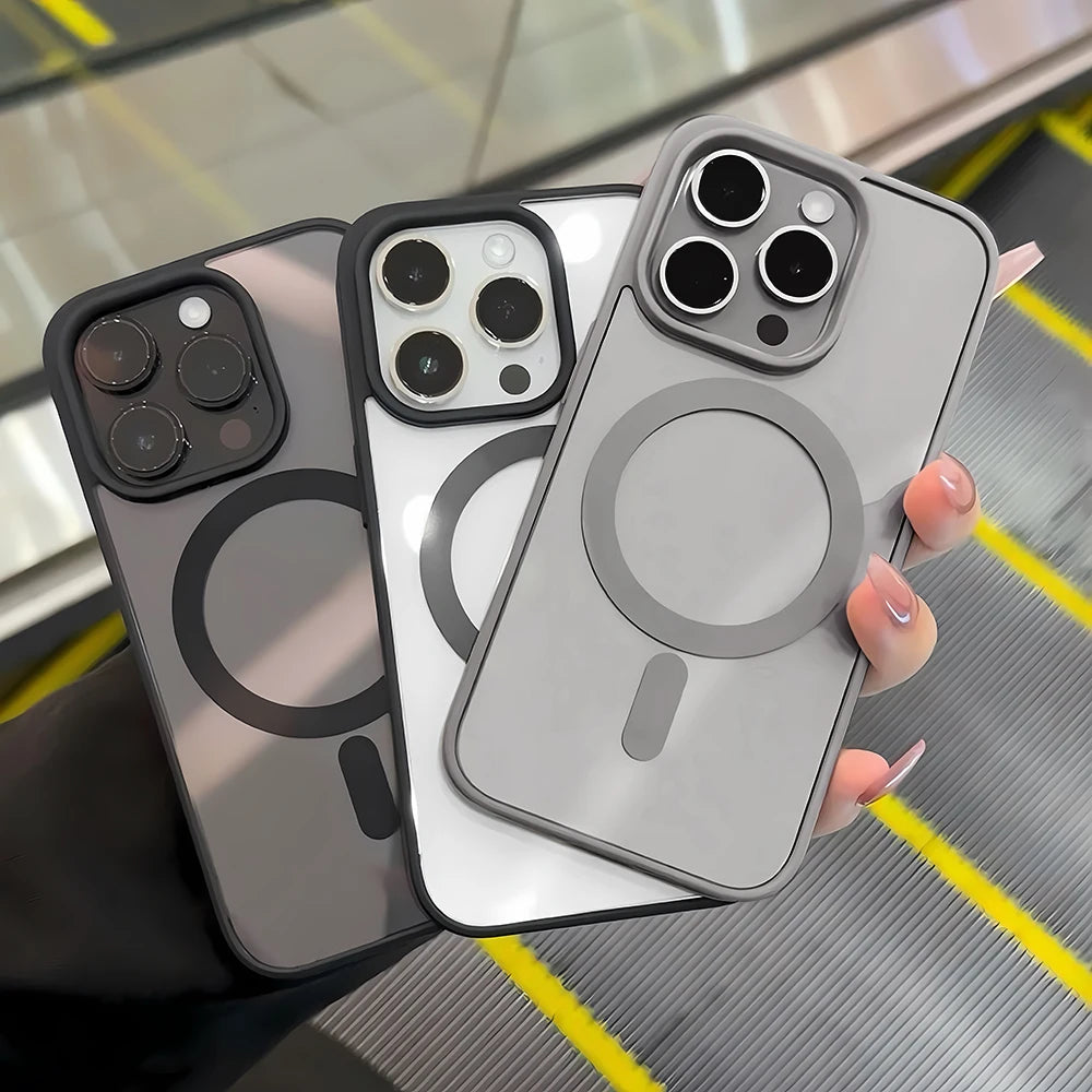 Coque de téléphone antichoc magnétique transparente — compatible smartphones, protection intégrale