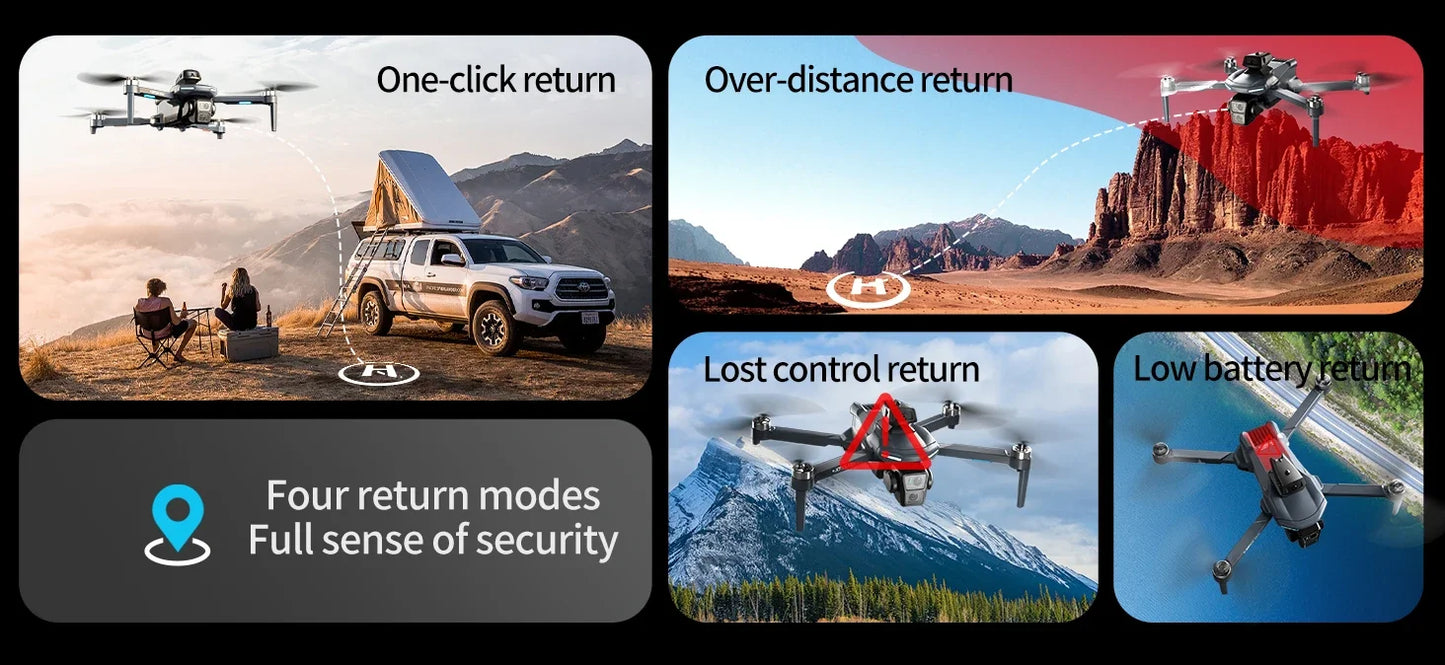 Drone GPS 8K sans fil — double caméra HD, WiFi 5G FPV, évitement d'obstacles, quadricoptère brushless RC