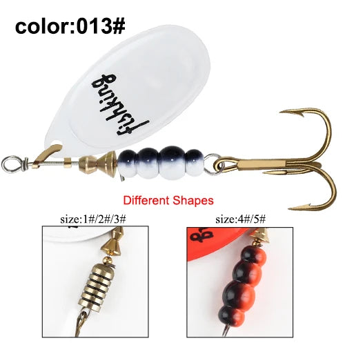 NGB métal leurre de pêche Spinner appâts 1 pièces 3.9g 4.6g 7.4g 10.8g 15g cuillère rotative leurres Spinners avec triples crochets brochet appâts
