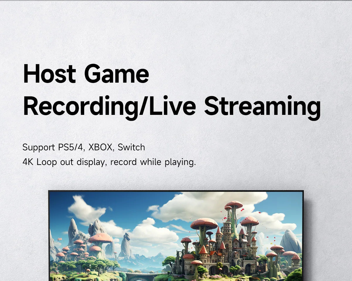 Carte de capture vidéo 4K Hagibis pour le streaming et le gaming, prise en charge VRR RGB HDR, transmission directe pour Switch2 Xbox PS5/4, diffusion en direct de la caméra