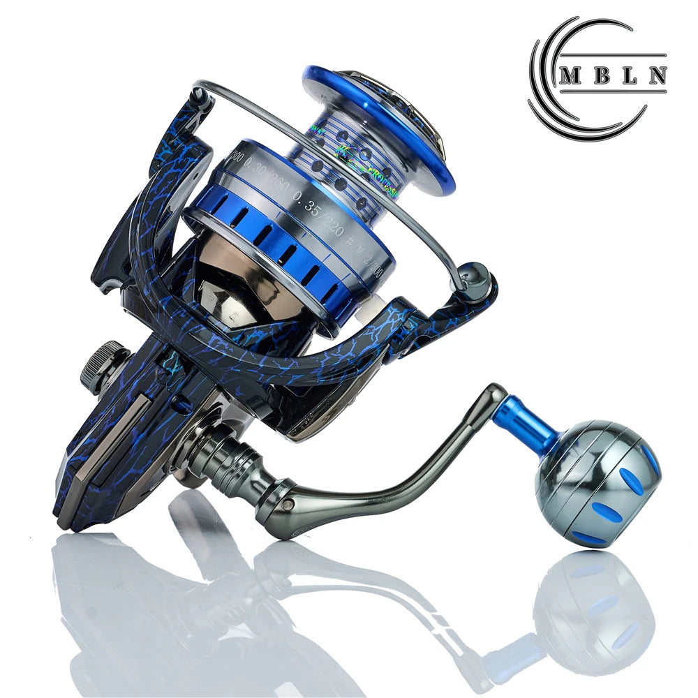 Moulinet de pêche spinning 90% métal — engrenage alliage, roulement à billes 5+1, eau salée et douce