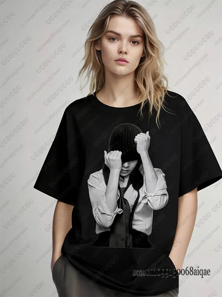 T-Shirt Imprimé Chanteur Pop Femme — Concert Tournée 2026, Fan, Style Y2K, Boy Band