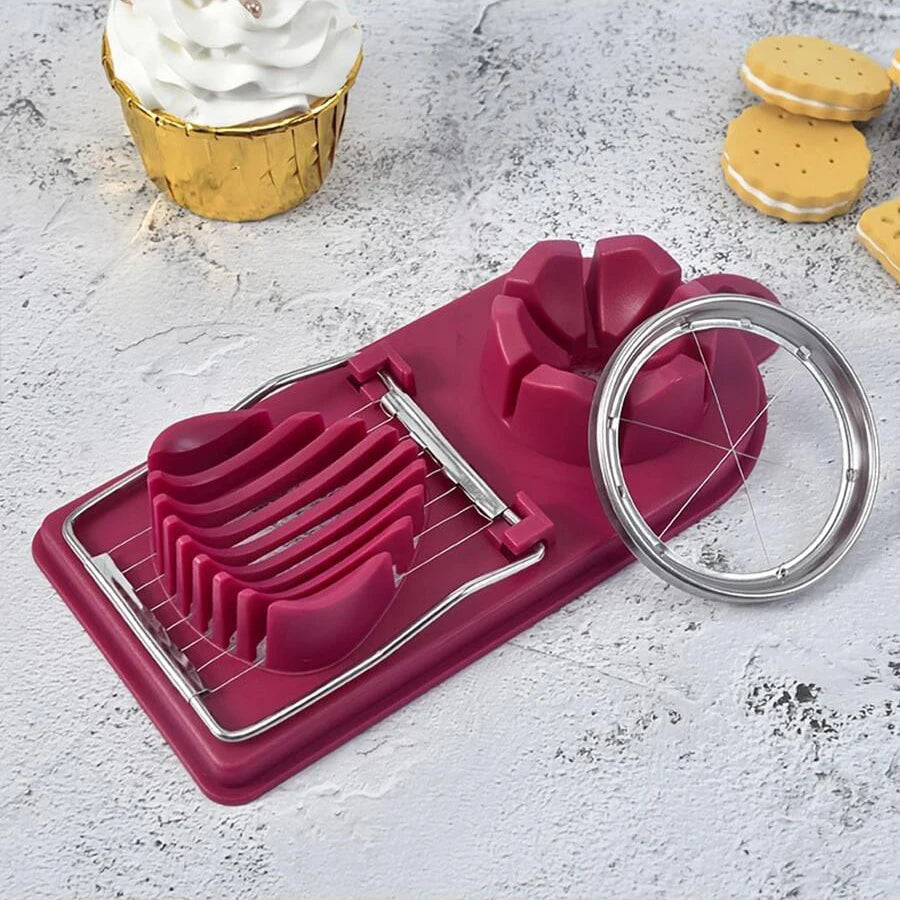 Coupe-œufs multifonctionnel à Base PP 2 en 1, coupe-œufs à traction en fil d'acier inoxydable pour suspendre des outils d'accessoires de cuisine de haute qualité