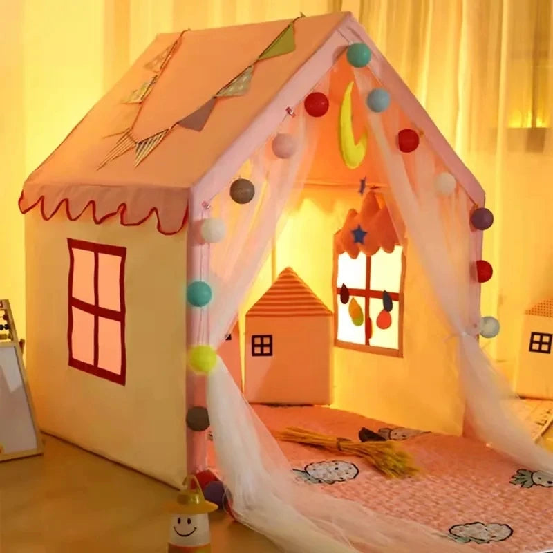 Tienda tipi portátil para niños, casa de juegos para bebé, rosa, azul, juguete para interior y exterior, casa de princesa