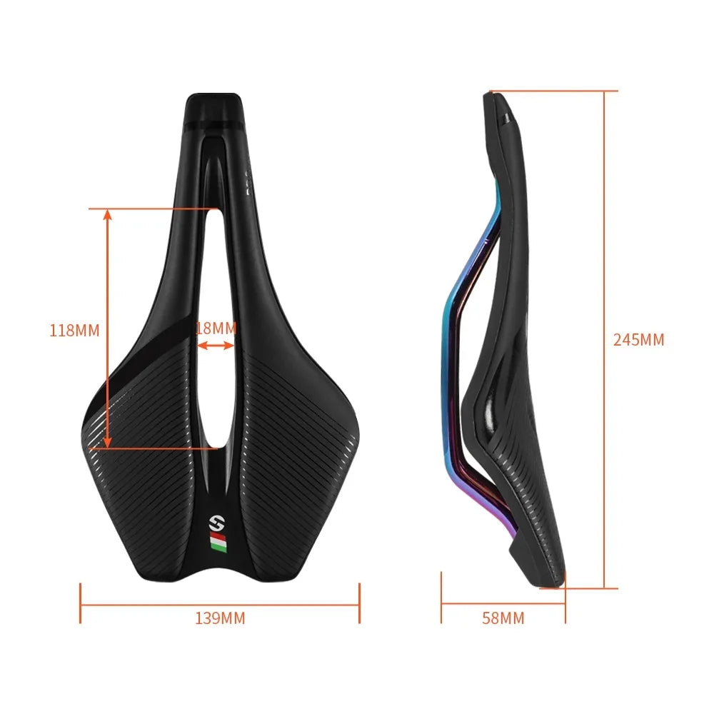 Selle de vélo de route TOSEEK MTB, EVA + cuir en super fibre, design ergonomique, large et confortable, long trajet, ultra-légère, siège creux TT