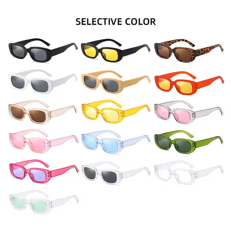 Lunettes de soleil carrées rétro vintage — petites, rectangulaires, voyage, femme