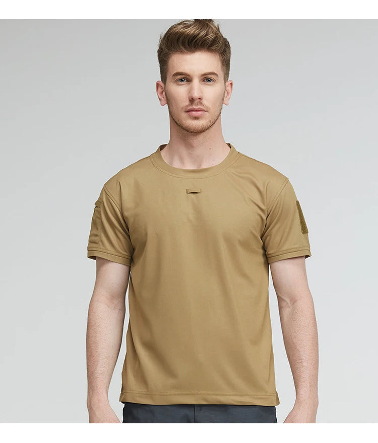 T-Shirt d'été à col rond pour hommes, séchage rapide, respirant, tactique, Camping, Trekking, randonnée, escalade, Sport à séchage rapide