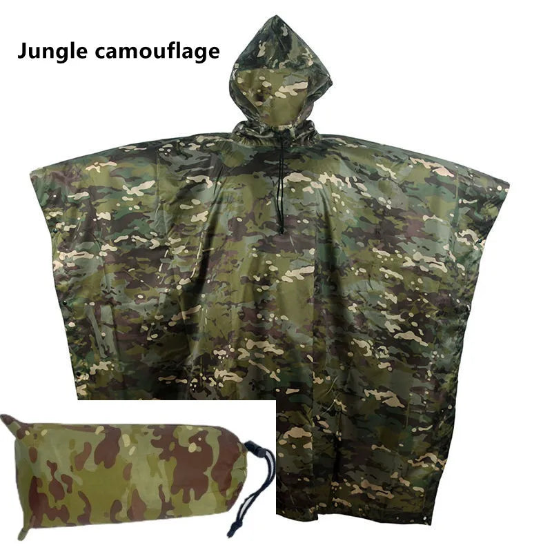 Poncho de Camouflage respirant pour l'extérieur, imperméable tactique de Jungle, observation des oiseaux, randonnée, chasse, combinaison Ghillie, équipement de pluie de voyage