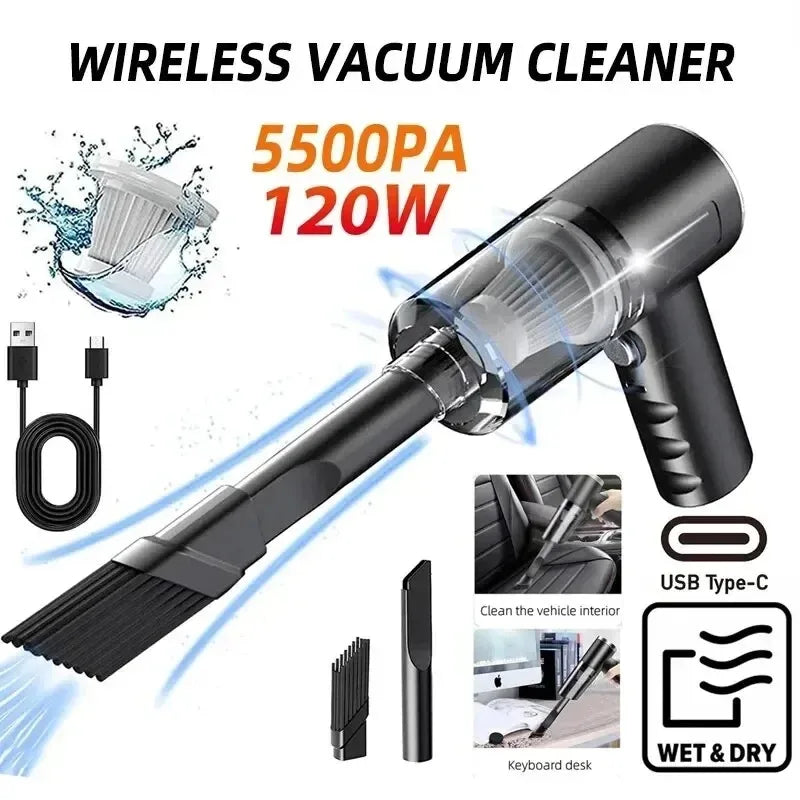 Clearance_Portable Cordless Car Vacuum Cleaner Dual-use Wireless Vacuum for Home and Car High Power 120W Powerful Vacuum Cleaner