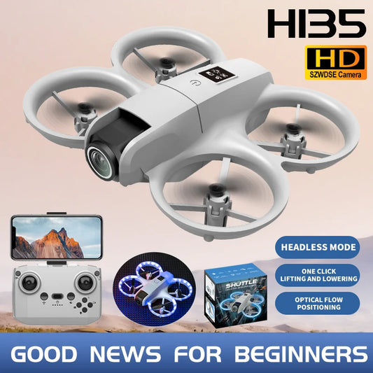 Nuevo Mini Dron H135 WIFI FPV profesional con vuelo estacionario, cámara 4K de bolsillo, luces coloridas, Dron RC, avión plegable, cuadricóptero RC, juguetes y regalos