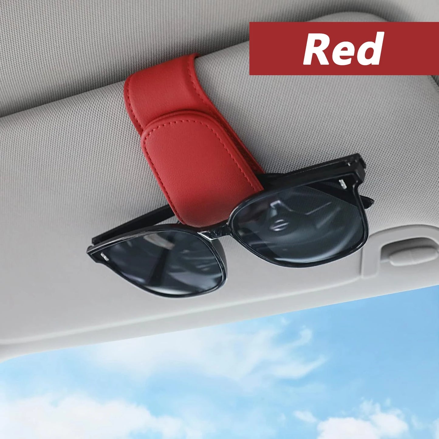 Le support de lunettes de soleil convient aux pare-soleil de voiture, Clip de lunettes de soleil en cuir magnétique et Clip de b
