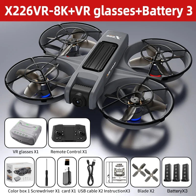 Mini dron profesional 4K Lenovo X226/X226VR, helicóptero teledirigido, avión RC, dron con pantalla, cuadricóptero, juguete de regalo para niños