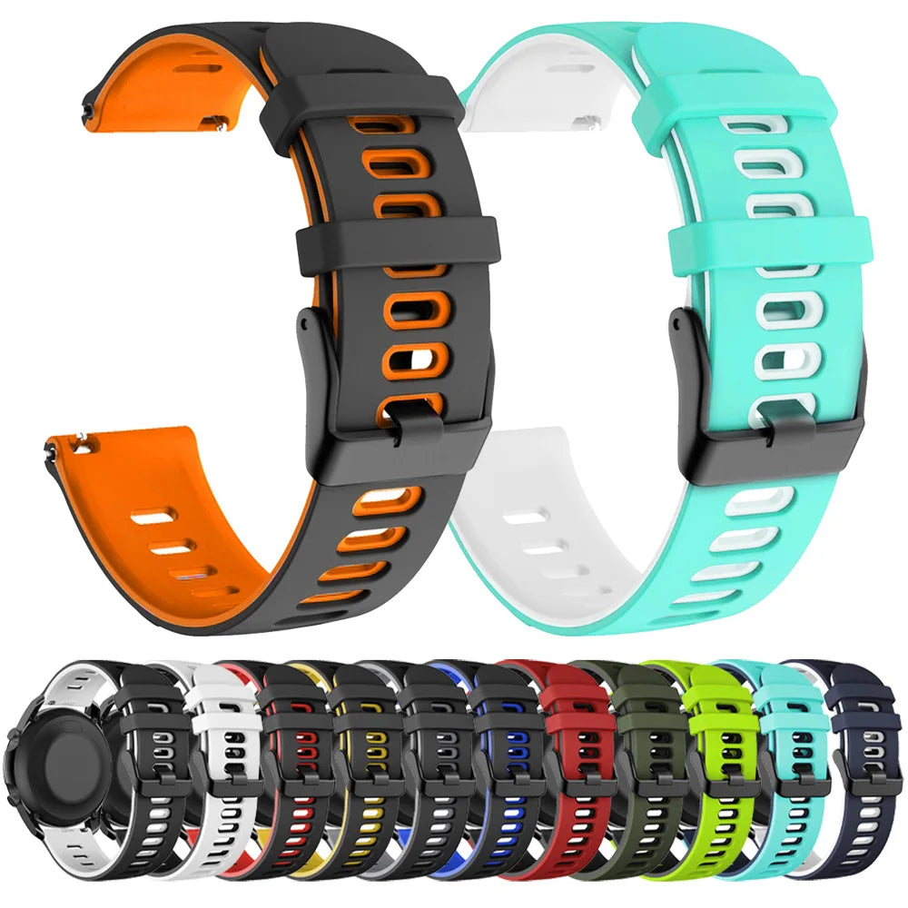 Bracelet de montre en silicone 20mm/22mm — compatible smartwatches, sport
