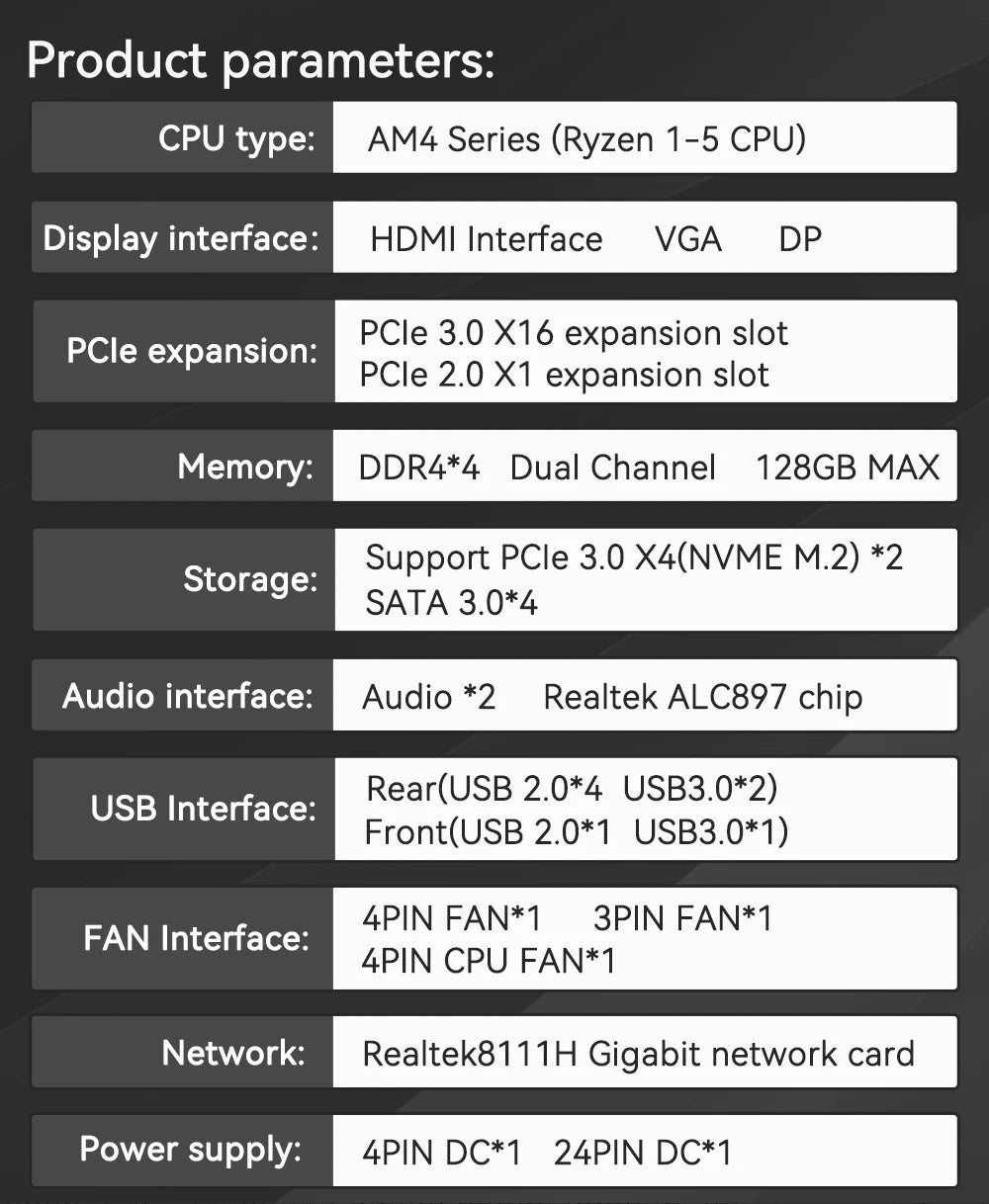 La carte mère MACHINIST B450M-AM4-K ADM prend en charge la série AM4 (processeur Ryzen 1-5) RAM DDR4 double NVME M.2 avec interface HDMI VGA DP