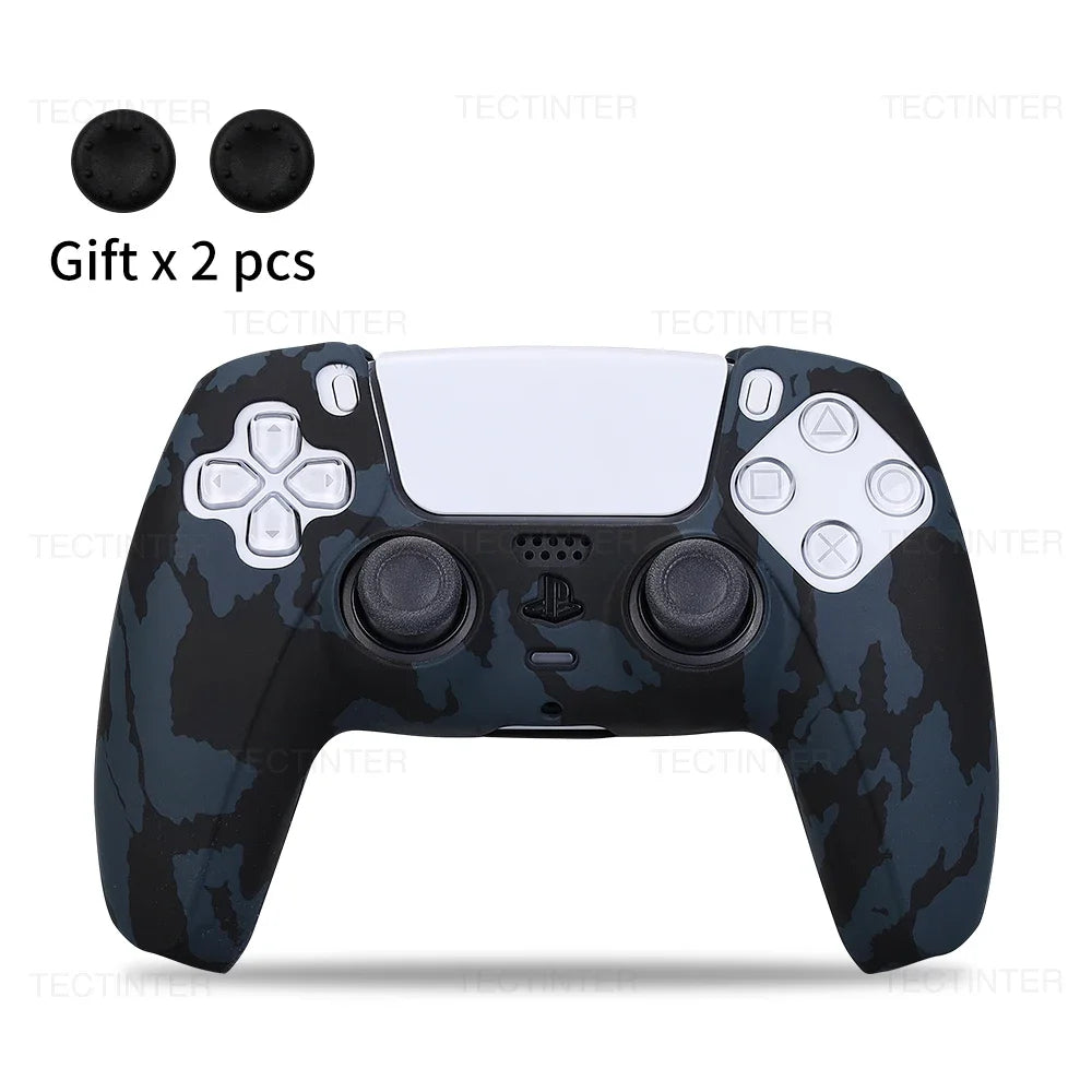 Housse de protection en silicone pour manette de jeu Slim — étui en caoutchouc antidérapant avec capuchons de poignées de pouce