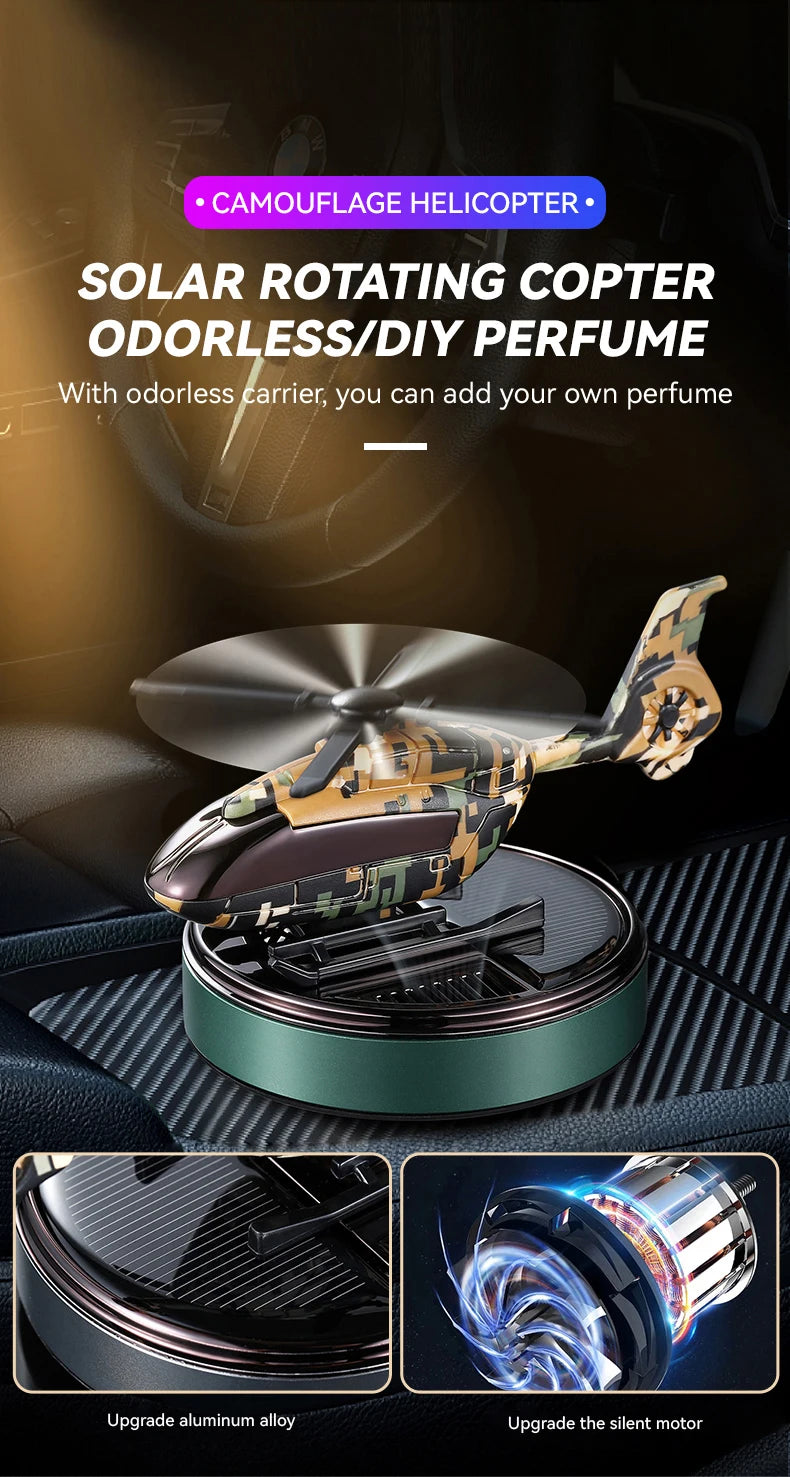 Pas de parfum bricolage parfum hélicoptère rotatif énergie solaire voiture désodorisant ornements décorations accessoires diffuseur d'arôme hommes