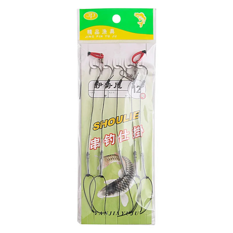 Crochets à cordes YUCONG 3 # -13 #   Hameçons de pêche en acier à haute teneur en carbone, hameçon simple pivotant, Combin 5 Haken barbelés et tranchants