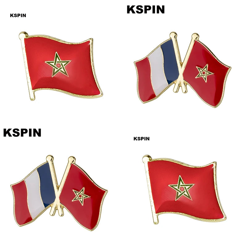 Moroccan flag brooch, lapel pin, KS-0131 pin icons