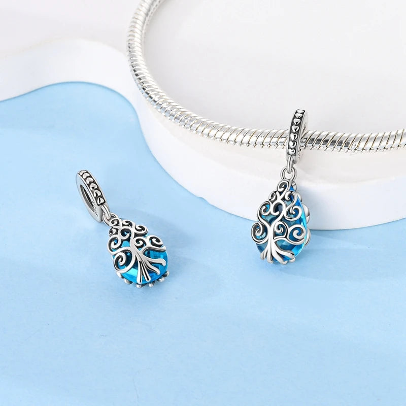 Breloques en argent Sterling 925, pendentifs en perles, arbre de vie, tortue, amour, pierres précieuses, tournesol, pour femmes, Bracelet, bijoux cadeau, nouvelle collection