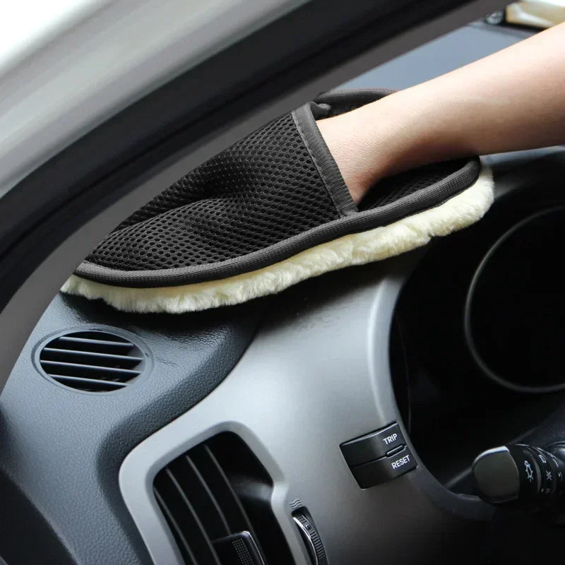 Gants de lavage de voiture en laine douce, outils de nettoyage, brosse de nettoyage, lavage automatique, lavage de moto, entretien de la peinture de voiture, accessoires