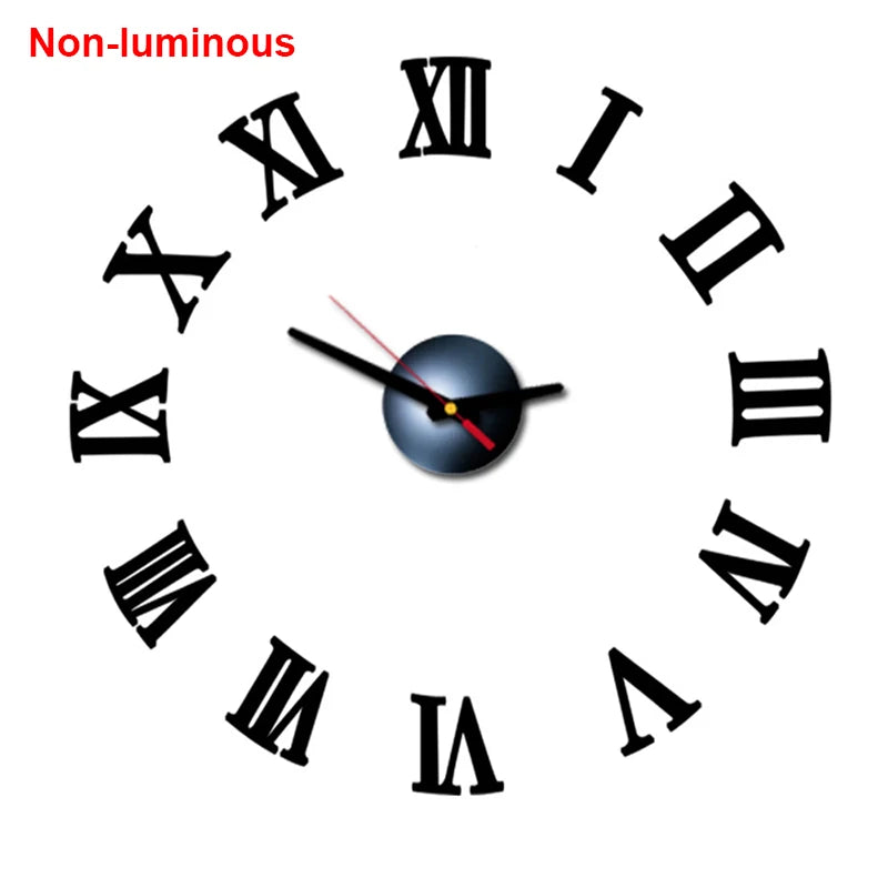 Wall clock DIY Luminous Wall Clock Quartz Watch Acrylic Mirror Stickers Wall Clock Wall Decoration Hot Home Decoration