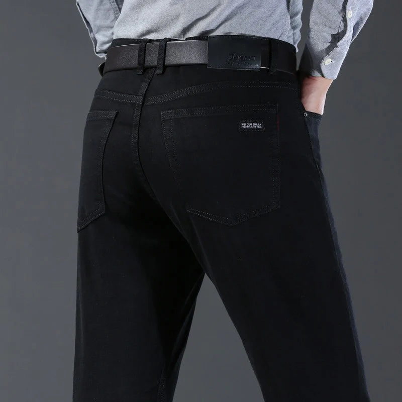 Jean Homme Stretch Noir — Biker Denim Coupe Ajustée Salopette